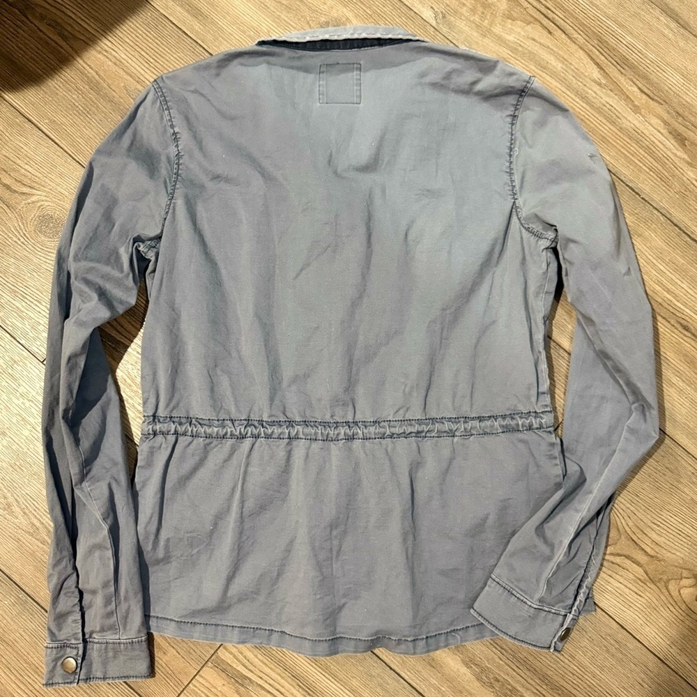 Mudd Women’s Small Gray Utility Jacket Military Style Snap Front - Picture 4 of 4